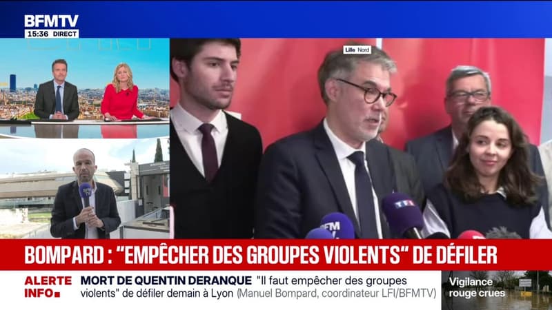 Mort de Quentin Deranque: "Raphaël Arnault a évidemment toute sa place au sein du groupe Insoumis", déclare Manuel Bompard (LFI)