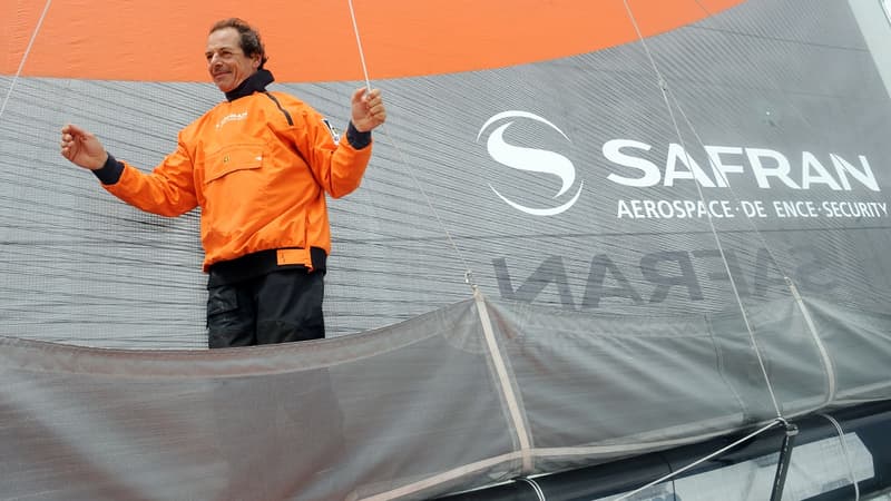 Marc Guillemot, skipper du bateau Imoca "Safran" en 2012.
