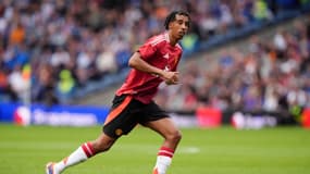 Leny Yoro lors de son premier match amical avec Manchester United face à Glasgow (2-0), le 20 juillet 2024