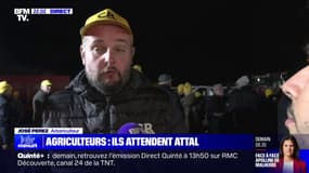 Syndicats agricoles reçus à Matignon: "Rien n'a été annoncé (...) tout le pays va être bloqué", affirme José Pérez, arboriculteur mobilisé sur l'autoroute A62