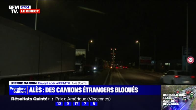 Gard: des camions venant de l'étranger bloqués par les agriculteurs