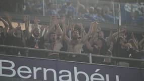 Supporters de l'OM le 16 septembre 2015 au Santiago Bernabeu