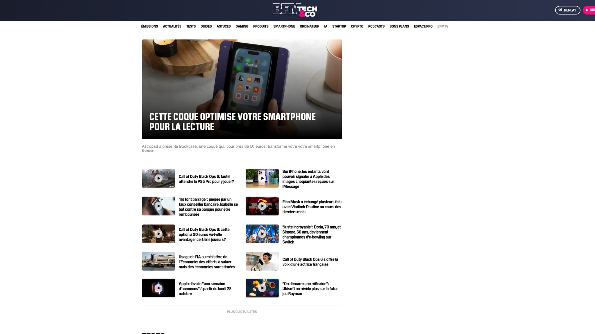 La même page internet sous Safari avec l'utilisation de Contrôle des distractions d'Apple pour éliminer des éléments perturbants La même page internet sous Safari avec l'utilisation de Contrôle des distractions d'Apple pour éliminer des éléments perturbants