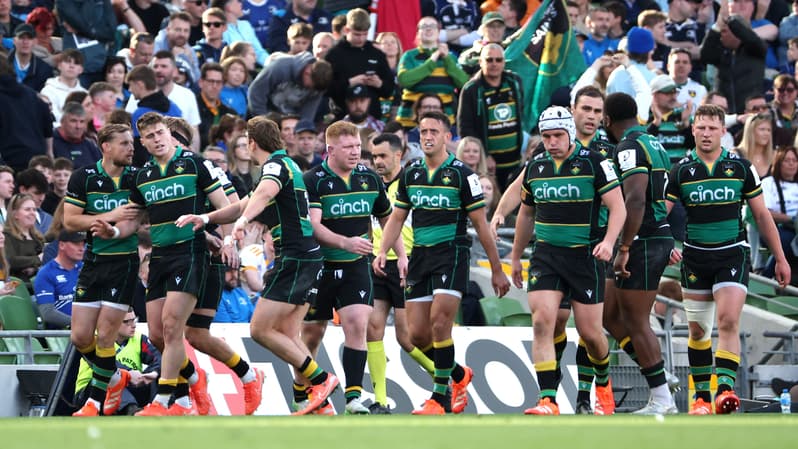 Les joueurs de Northampton en demi-finale de Champions Cup, 3 mai 2025