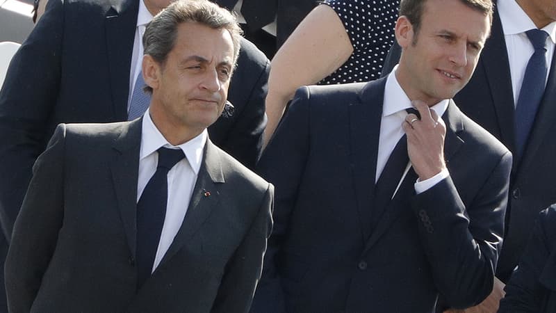 Nicolas Sarkozy et Emmanuel Macron, le 8 mai 2016