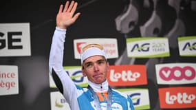 Romain Bardet à l'issue de Liège-Bastogne-Liège, le 21 avril 2024