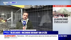 Réforme des retraites: un incendie s'est déclaré devant un lycée à Villeneuve-d'Ascq dans le Nord