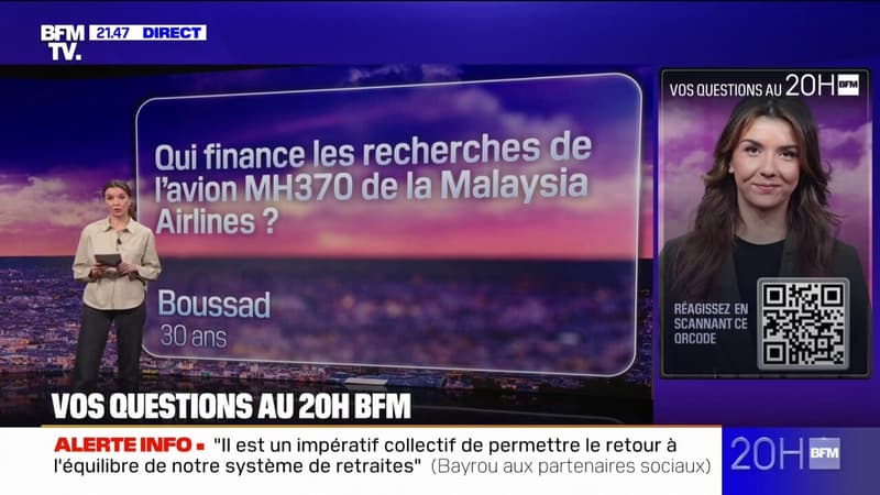 VOS QUESTIONS AU 20H BFM - Qui finance les recherches de l'avion MH370 de la Malaysia Airlines ?