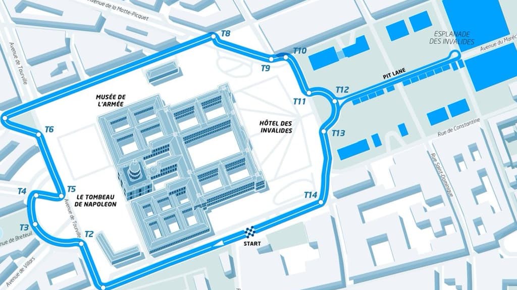 Le circuit fera le tour de l'Hotel des Invalides, dans le 7ème arrondissement de Paris. 