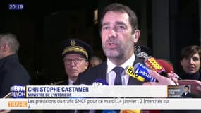 Christophe Castaner rend hommage au policier décédé, après avoir été percuté par un fourgon