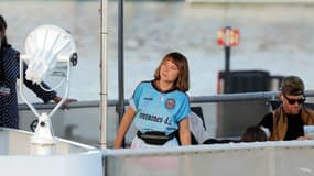 Greta Thunberg le 1er septembre 2025 dans le port de Barcelone avant le départ de la flottille pour Gaza