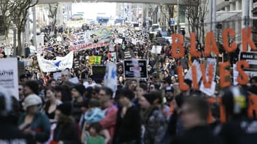 Une manifestation du mouvement Black Lives Matter à Washington le 15 avril 2017