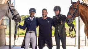 Neymar avec  les cavaliers Renderson Oliveira et João Marcari Oliva, le 16 août 2023