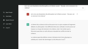 L'intelligence artificielle ChatGPT en train d'écrire une dissertation de philosophie, le 12 janvier 2013
