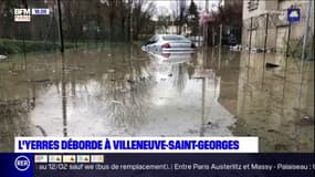 Val-de-Marne: l'Yerres déborde à Villeneuve-Saint-Georges
