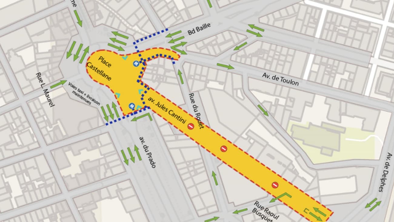 Circulation autour de la place