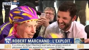 La joie de Robert Marchand après son record