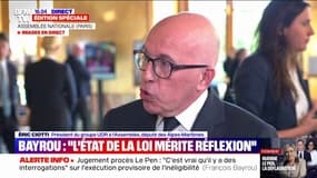 Éric Ciotti (UDR): "L'exécution provisoire en matière d'inéligibilité constitue une peine de mort politique"