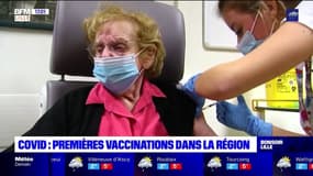 Covid-19: Fleur, 94 ans, a reçu l'une des premières doses de vaccin dans les Hauts-de-France