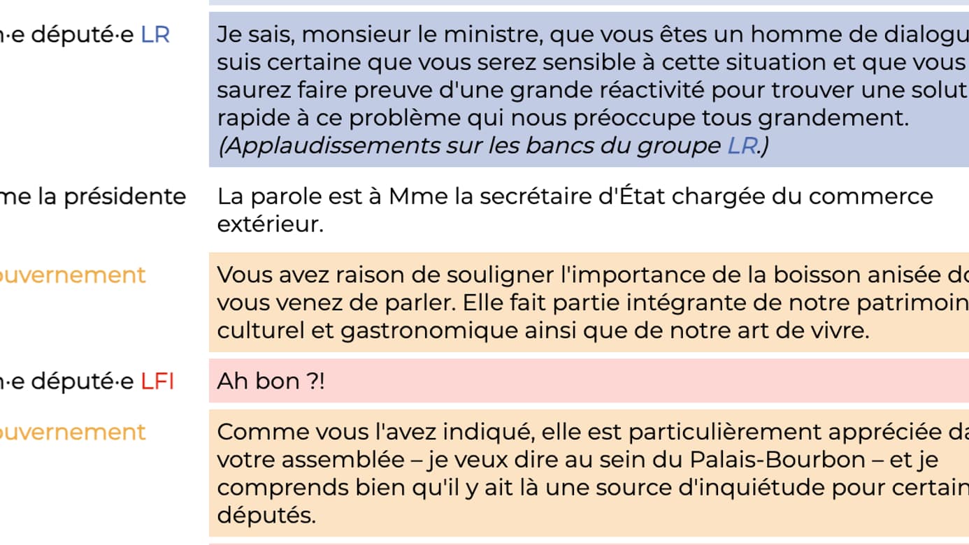 Dans ce débat, la pénurie de pastis à la buvette de l'Assemblée est au coeur des préoccupations Dans ce débat, la pénurie de pastis à la buvette de l'Assemblée est au coeur des préoccupations