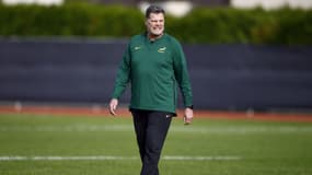 Rassie Erasmus, directeur du rugby sud-africain, à l'entraînement le 17 octobre 2023