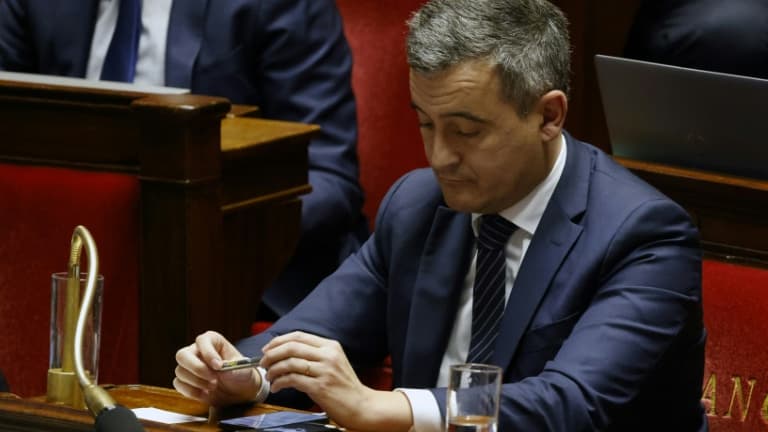 Le ministre de l'Intérieur Gérald Darmanin lors d'un débat sur la loi immigration, le 11 décembre 2023 à l'Assemblée, à Paris Le ministre de l'Intérieur Gérald Darmanin lors d'un débat sur la loi immigration, le 11 décembre 2023 à l'Assemblée, à Paris