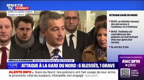 L'auteur de l'attaque à la gare du Nord est "entre la vie et la mort, à l'hôpital", selon Gérald Darmanin