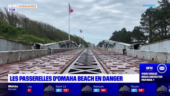 Calvados: les passerelles d'Omaha Beach en danger