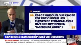 Est-ce que quelque chose est prévu pour les élèves de terminale qui ont des options en "candidat libre ?"