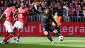 Kang-In Lee lors de Brest-PSG le 29 octobre 2023 en Ligue 1