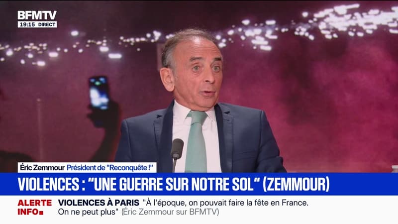 Sacre du PSG: "Il faut un maintien de l'ordre beaucoup plus sérieux", déclare Éric Zemmour, président de "Reconquête!"