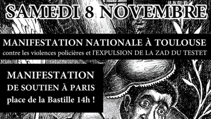 L'affiche de la manifestation prévue ce samedi à Toulouse, interdite depuis par la préfecture de Haute-Garonne.
