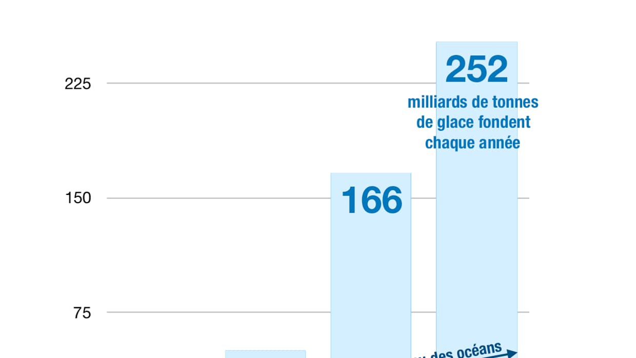Infographie sur la fonte des glaces en Antarctique.
