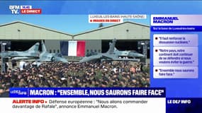 Emmanuel Macron annonce "1,5 milliard d'euros investis par l'État pour moderniser la base aérienne" de Luxeuil-les-Bains