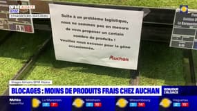 Blocage d'une plateforme frigorique en Alsace: moins de produits frais disponibles chez Auchan