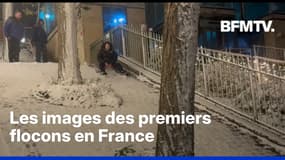 Les images des premiers flocons de neige tombés en France