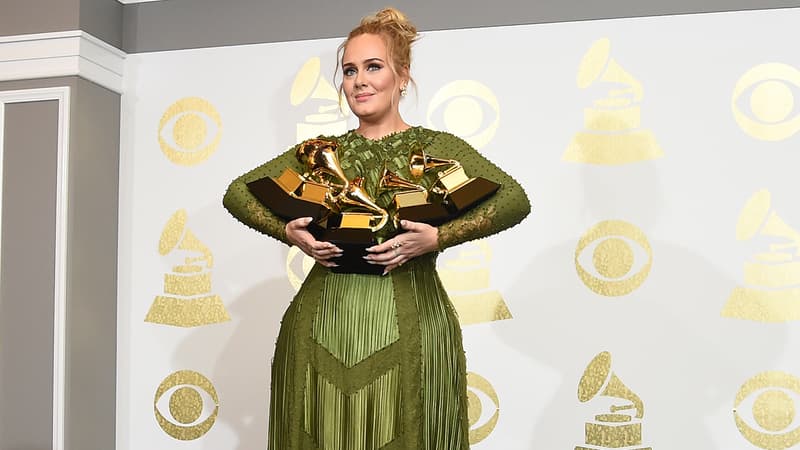 Adele et ses Grammy Awards le 13 février 2017