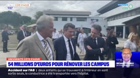 Côte d'Azur: Christophe Béchu, ministre de la Transition écologique, en visite sur le chantier du campus Staps de Nice