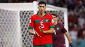 Nayef Aguerd avec le Maroc à la Coupe du monde 2022, le 6 décembre
