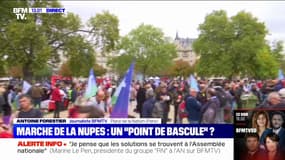 Les manifestants de la "marche contre la vie chère et l'inaction climatique" commencent à arriver Place de la Nation