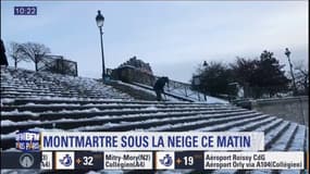 Les images de Montmartre sous la neige ce matin