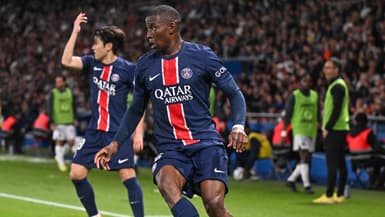 Nordi Mukiele contre Toulouse avec le PSG, le 12 mai 2024