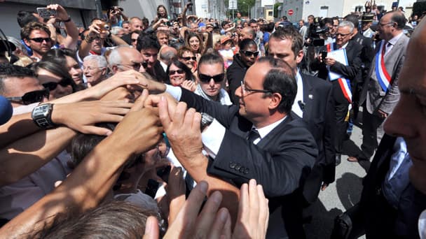François Hollande lors de son déplacement à La Roche-sur-Yon le 6 août 2013.