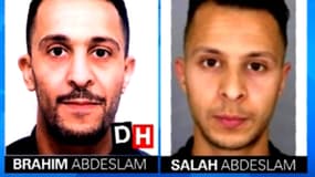 Les deux frères Abdeslam. A droite, la photo de Salah, diffusée sur l'avis de recherche de la police nationale.