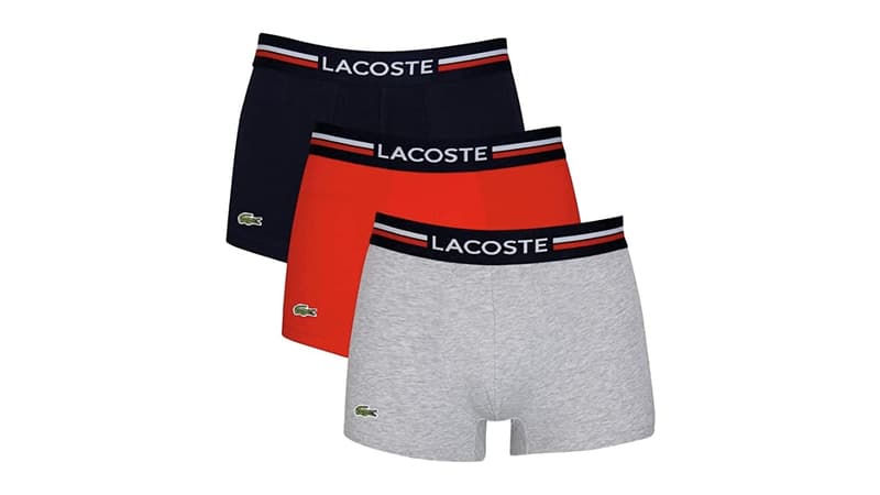 Profitez d'un lot de caleçons Lacoste à prix réduit, la pièce est collector