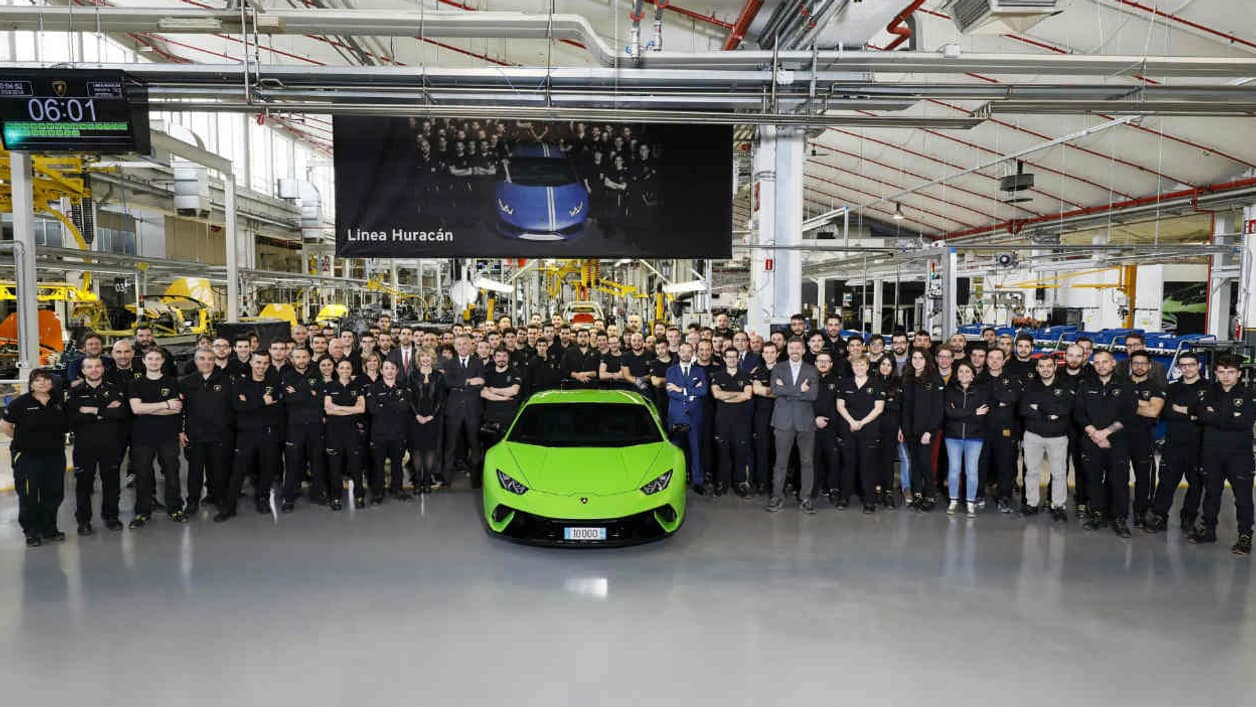 Lamborghini a produit cette semaine sa 10.000e Huracan. Lamborghini a produit cette semaine sa 10.000e Huracan.
