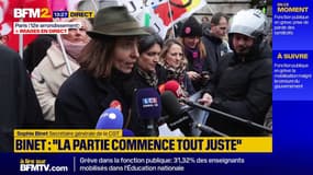 Sophie Binet, de la CGT, plaide pour un "gouvernement qui tienne" après la censure de Barnier