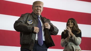 Donald Trump sur une base militaire américaine à Tokyo, en novembre 2017.