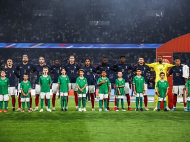 Les joueurs de l'équipe de France au Parc des Princes lors du match contre l’Irlande (2-0, qualifs Euro), le 7 septembre 2023
