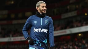 Saïd Benrahma à l'échauffement avec West Ham, 28 décembre 2023